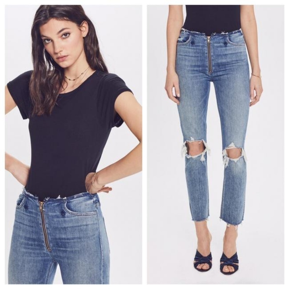💕MOTHER💕 The Dazzler XYZ Double Fray Denim Jeans ~ Helter Skelter 31 NWT